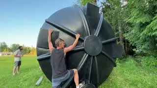 I almost got rolled over (Logrolling a water cistern)