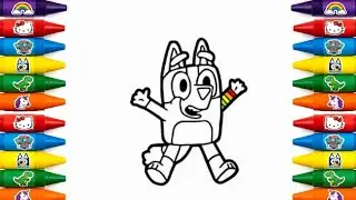Drawing for Kids | Bluey Easy Cartoon Coloring