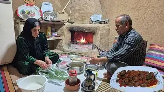 Peaceful village life in Iran |CookingTraditional Persian food Over fire in a Mud House