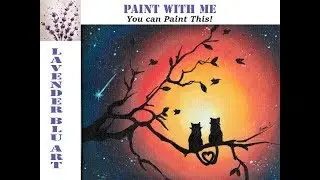 Easy Acrylic Painting for Beginners Cat Silhouette Paint With Me