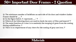 MCQ Questions Door Frames - 2 with Answers
