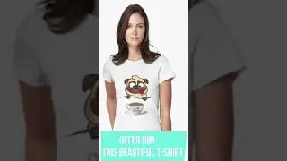 Funny Coffee PUG Dog Lovers Graphic Cartoon T-Shirt