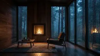 Serene Spirit Rain Sounds for Sleeping Luxury Forest Cabin Fireplace for Quiet Sleep Time 🏠