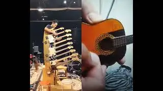 Multi-neck guitar vs tiny accoustic guitar #helpmemakethismakesense #ishowspeedwannabe #funny #silly