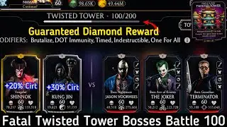 Twisted Fatal Tower Bosses Battle 100 Fight + Guaranteed Diamond Reward | Talent Tree | MK Mobile