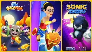 Talking Tom Gold Run vs Angry Gran Run - Running Game vs Sonic Dash Gameplay