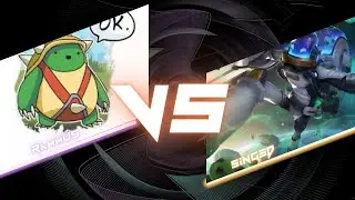 League of legends: Singed vs Rammus.