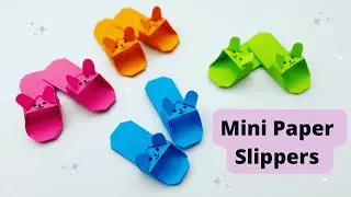 DIY MINI ORIGAMI PAPER SLIPPERS / Paper Crafts For School / Paper Craft  / Origami Slippers