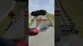 Super Cars vs Hydraulic Bolldar Crash BeamNG.Drive #shortsfeed #shorts #supercars #beamngdrive