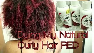 Dying my Natural Curly hair RED | Adore Raspberry Twist and Wild Cherry