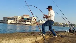 Double strike ikan kakap merah dilaut arab #fishing