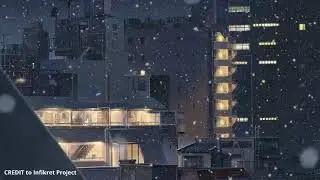 AMV  - beautiful night time snowy anime scenery