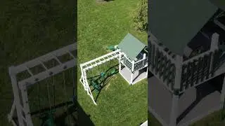 Empty Backyard Space Filled with Swing Set