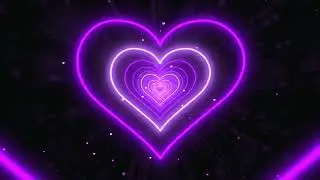Neon Lights Love Heart Tunnel💜Purple Heart #background  #neon  Tunnel #effects #edit #effect #video