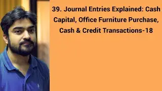 Journal Entries Explained: Cash Capital, Office Furniture Purchase, Cash & Credit Transactions