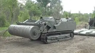 Russian Army uses a UGV Uran-6 to mine-clearing nearby Luhansk