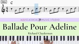 Ballade Pour Adeline - Richard Clayderman | Piano Tutorial (EASY) | WITH Music Sheet | JCMS
