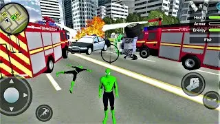 Green Spiderman VS Police Spider Rope Hero:Ninja Gangster Crime Vegas City- Best Android Gameplay