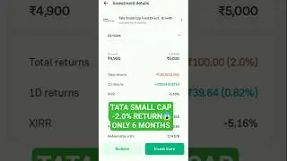 Tata Small Cap Mutual fund portfolio negative return 😱📉 #mutualfunds #tata #sip #portfolio