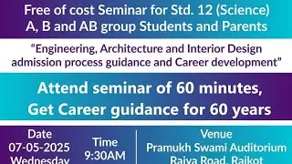 Admission Process Guidance & Career Development Seminar VVP ENGINEERING COLLEGE RAJKOT