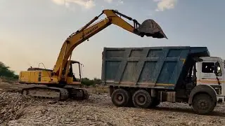L&T KOMATSU PC200 SOIL LOADING INTO TATA TIPPER || HYDRAULIC EXCAVATOR || 10 चक्का डंपर ||