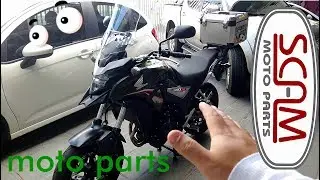 Desembalando novos acess&oacute;rios SCAM MOTO PARTS para a CB500X