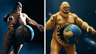 I Discovered LEGO Giant Planet Eaters from Deep Space &ndash; What If Earth Ends? Bricks Build