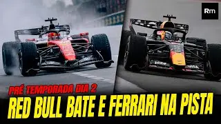 RED BULL BATE,  MAX ESTREIA E FERRARI VAI PARA A PISTA EM DIA CHUVOSO NA PRÉ TEMPORADA EM BARCELONA