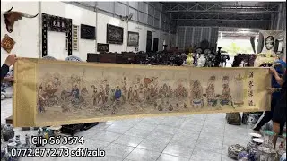 Clip 3574 giao lưu tranh xưa, gốm sứ Tàu mạ vàng, gốm Biên Hoà, gốm sứ đa dạng mẫu, đồ gỗ trắc