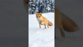 The wolf and the fox are having fun on the snow. #wolf #shorts #short video.