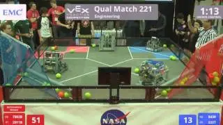 VEX Worlds 2016 - VRC High School - Engineering - Qual 221 (7882B 2011B) 220 vs 22 (8430 333T)