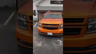 Supercharged Tahoe Wrapped in Satin Stunning Orange