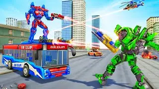 Bus Robot Car Transform War - Police Robot Games - Android Gameplay #1
