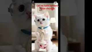 Cat steal elephant teeth | बिल्ली हाथी के दांत चुरा लेती है | #catsoftiktok #cat #ytshorts