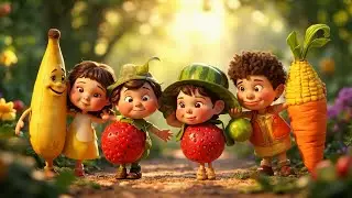 Fruits and Veggies - Learning | Nursery Rhyme | Learning and Fun | Eat Healthy | Food | @Kinderplace
