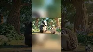 The Honey Badger Makes Peace with a Hedgehog 🦔🤝 #animals #cartoon #shorts #funny #cute #animation