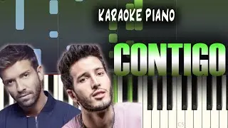 Sebastián Yatra, Pablo Alborán - Contigo | KARAOKE Piano / Tutorial / Cover