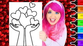 Coloring a Handful of Hearts Valentine's Day Coloring Page | Ohuhu Art Markers