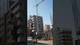 Crane lifting machin for column & lift wall casting work #civilsite #civilvideos #civilwork #column