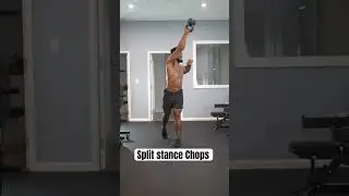 Kettlebell Split Stance Chops #coreexercises #coretraining #corestrength #oblique