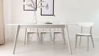Modern White and Grey Extending Dining Set