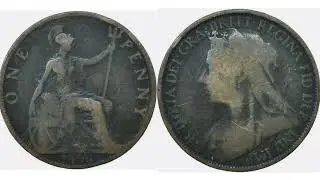 Queen Victoria 1896 One Penny Coin REVIEW