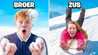 Broer VS Zus: Wie is er beter? 🤔  *Sneeuw Challenges*