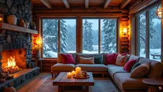 Peaceful Cabin Winter Piano Music ❄️🔥 Cozy Fireplace Ambience for Studying, Working & Unwinding