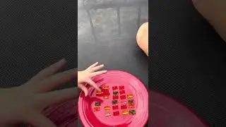 Playing the poison candy game on the trampoline