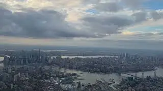 Aerial View of Manhattan from an Airplane