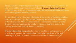 Dynamic Balancing Services