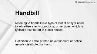 Handbill Meaning