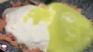 Condimento salmone panna e slime di zucchine alla JiJi