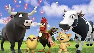 El Pollito p&iacute;o 3d | El toro se congela jugando en el juegodel Toro y el Tractor 3D🎶